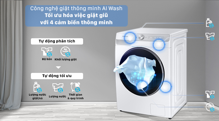 What is AI Wash technology on Samsung washing machines?