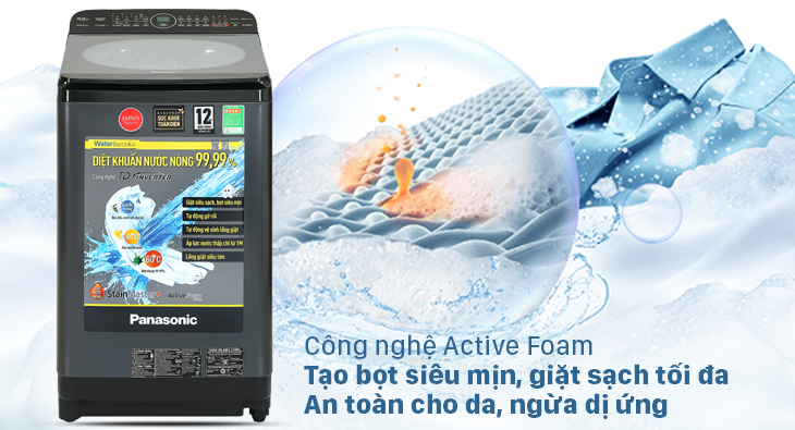 Active Foam tạo ra lớp bọt siêu mịn đậm đặc giúp đẩy, tách và loại bỏ vết bẩn từ sâu bên trong sợi vải.