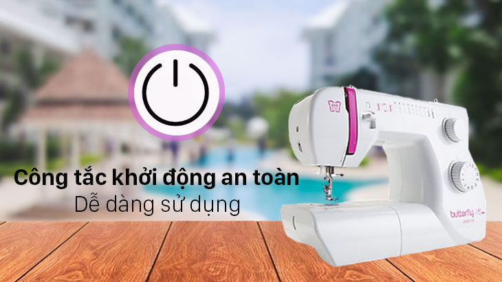 Máy may gia đình Butterfly trang bị công tắc an toàn giúp bảo vệ an toàn của bạn và độ bền sản phẩm