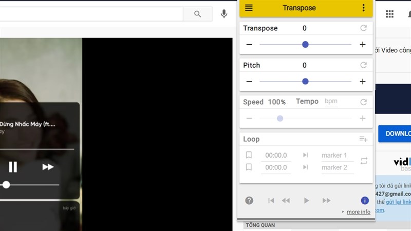 thay đổi tất cả thông số âm thanh
