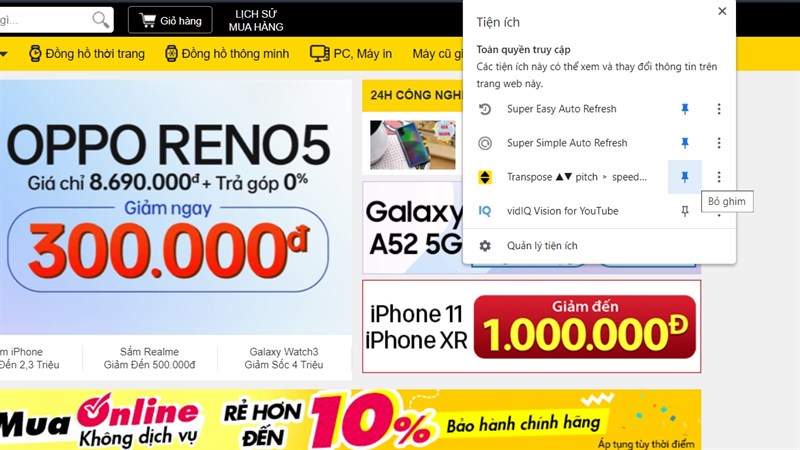 thay đổi tất cả thông số âm thanh