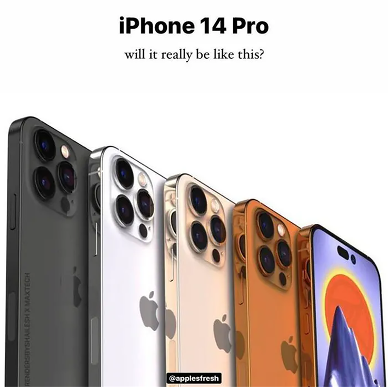 4 tùy chọn màu sắc được cho là của iPhone 14 Pro series. Nguồn: @applesfresh. 4 tùy chọn màu sắc được cho là của iPhone 14 Pro series. Nguồn: @applesfresh.