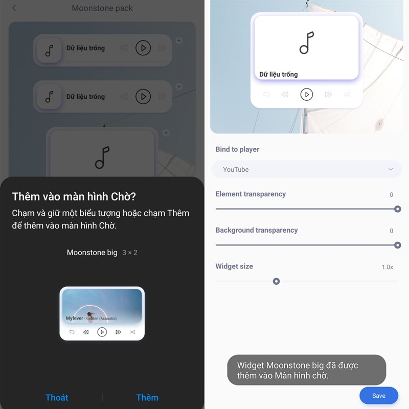 Widget hỗ trợ chơi nhạc đỉnh cao