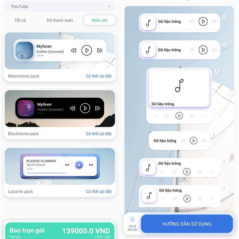Widget hỗ trợ chơi nhạc đỉnh cao