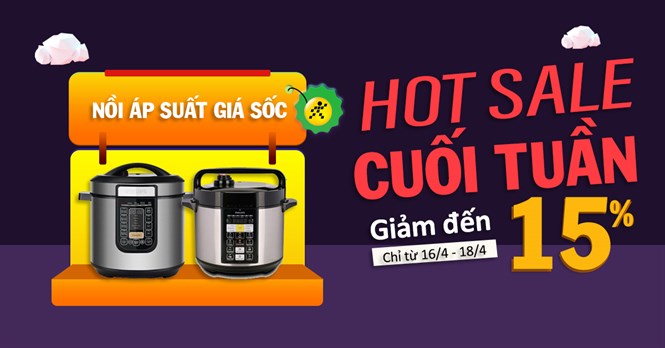 Top 4 nồi áp suất giảm đến 15% dịp cuối tuần