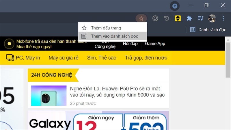 tính năng Reading list mới của Chrome