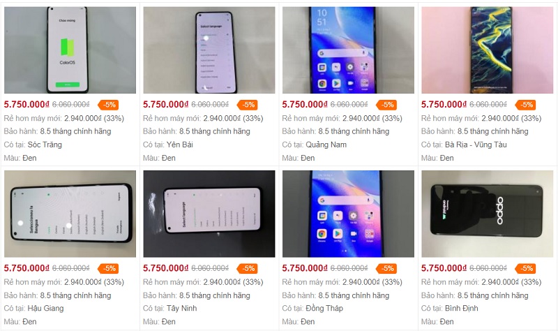 OPPO Reno5 hàng đổi trả chỉ còn 6.xx triệu