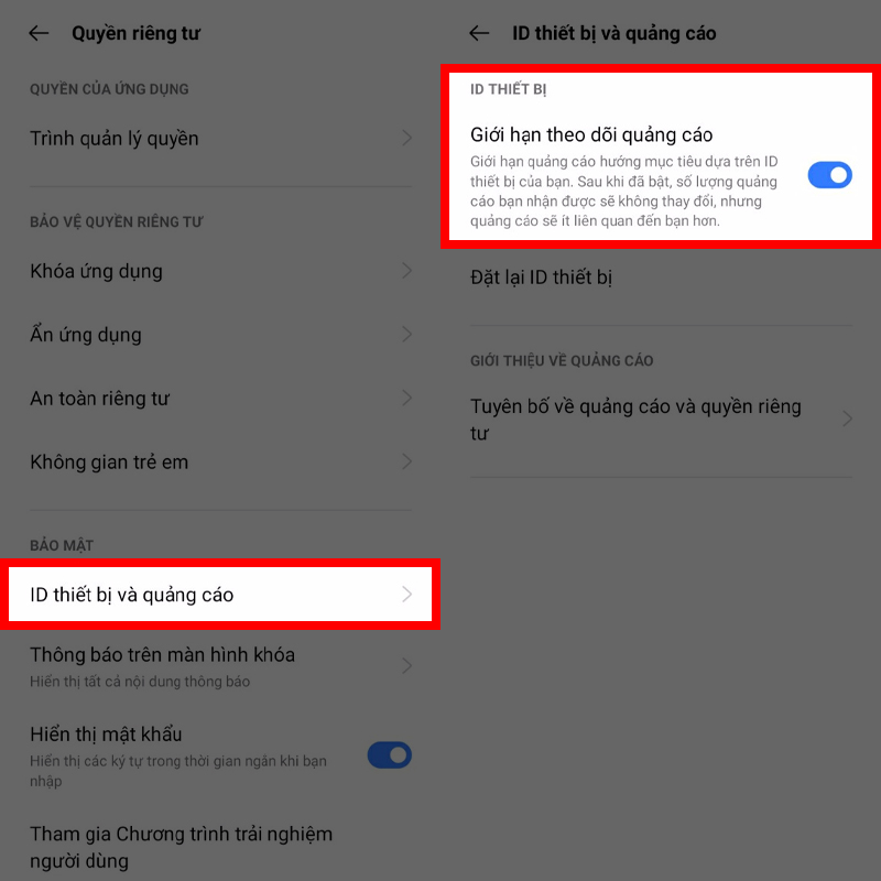 Giới hạn quảng cáo