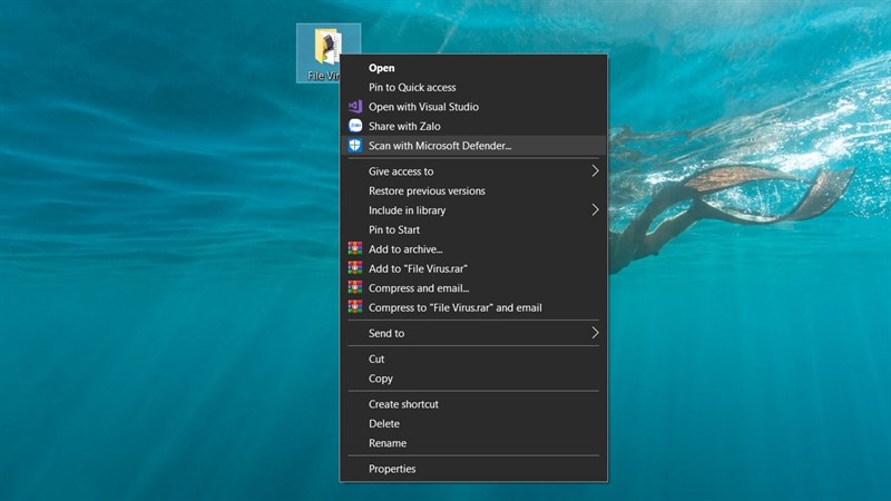 diệt virus ở một file bất kì