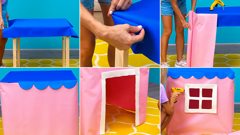 Cách làm nhà, lồng thú bằng bàn gỗ Cách làm nhà, lồng thú bằng bàn gỗ