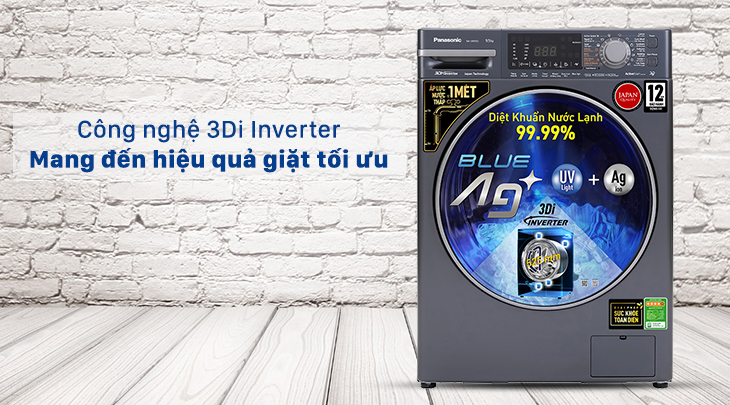 Động cơ 3Di Inverter trên máy giặt Panasonic cho hiệu quả giặt vượt trội