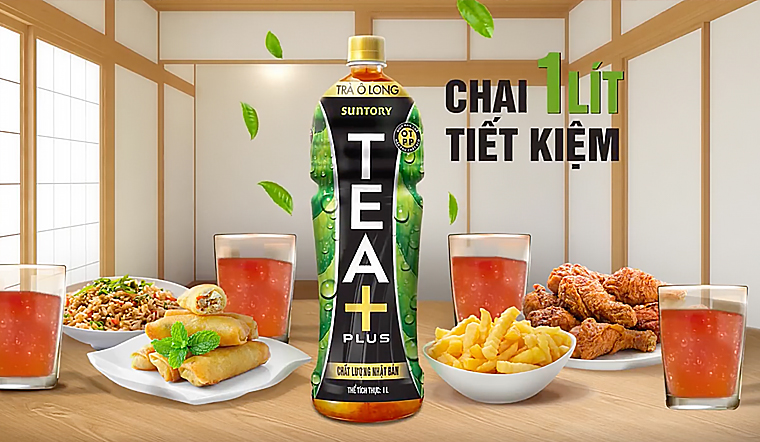 Trà ô long Tea+ nay đã có chai lớn 1 lít, uống thả ga mà siêu tiết kiệm!