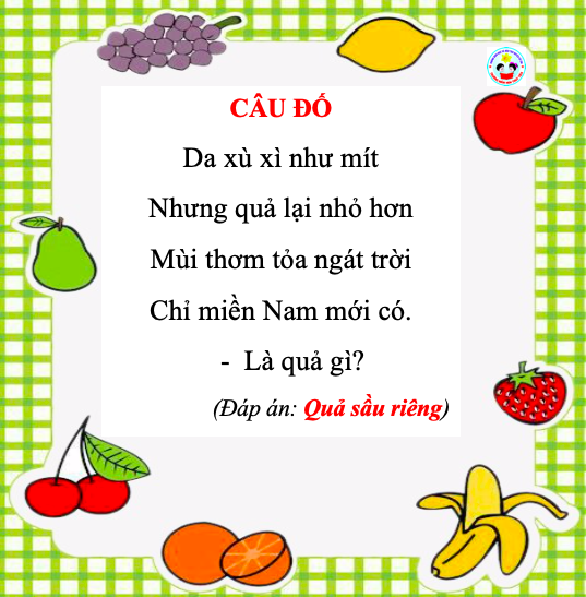 câu đố vui cho trẻ mầm non, tiểu học