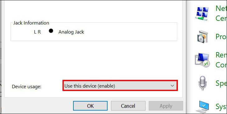 Chọn vào Properties > Device usage > Use this device