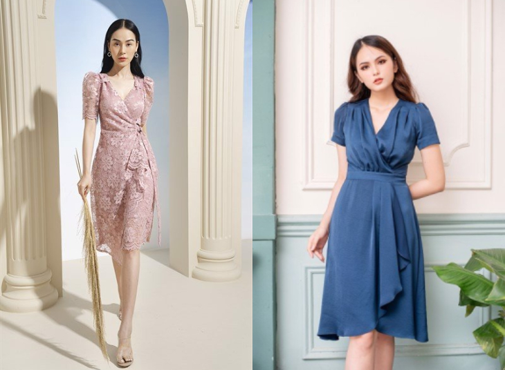 Thời trang công sở ngày hè: 8 kiểu phối đồ cho phái đẹp > F5 bản thân với kiểu đầm quấn (wrap dress)