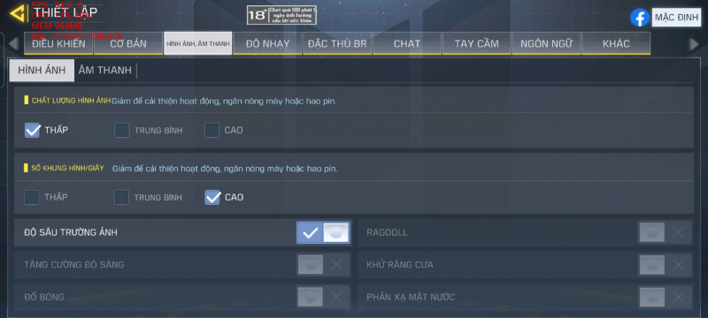 Để chơi được Call of Duty Mobile ổn nhất có thể thì mình đã thiết lập chất lượng hình ảnh ở mức thấp nhất. Để chơi được Call of Duty Mobile ổn nhất có thể thì mình đã thiết lập chất lượng hình ảnh ở mức thấp nhất.