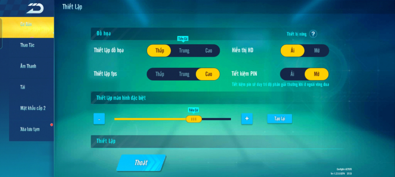 Dù đã chỉnh đồ họa xuống mức thấp nhưng OPPO A74 4G khi chơi Zing Speed Mobile vẫn không thể đạt đến 60 FPS. Dù đã chỉnh đồ họa xuống mức thấp nhưng OPPO A74 4G khi chơi Zing Speed Mobile vẫn không thể đạt đến 60 FPS.