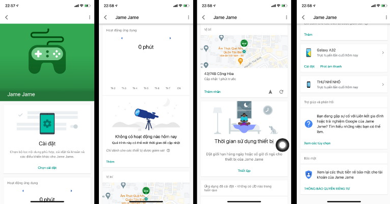 Giao diện Google Family Link dành cho thiết bị của phụ huynh. Giao diện Google Family Link dành cho thiết bị của phụ huynh.