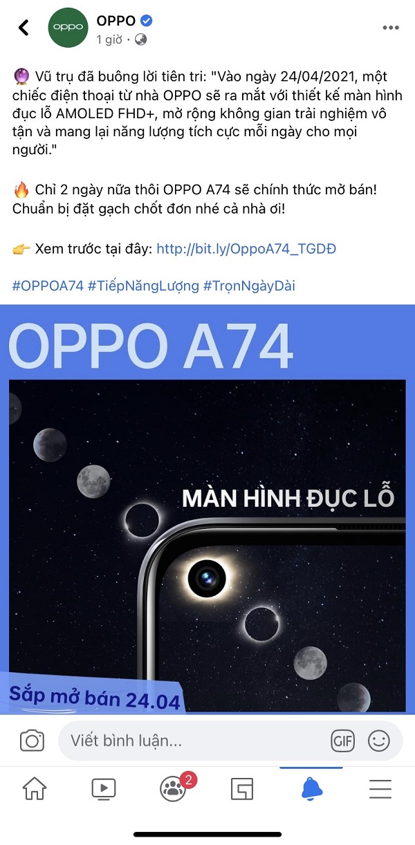 OPPO xác nhận ngày ra mắt OPPO A74 tại Việt Nam: Chip Snapdragon 662, 3 camera sau, pin lên tới 5.000mAh