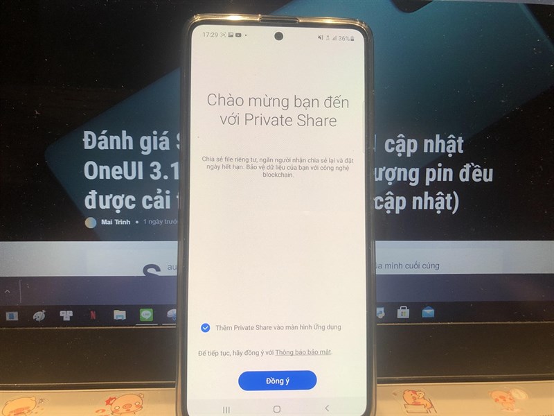 Tính năng Private Share trên Samsung Galaxy A51 sau khi cập nhật OneUI 3.1 giúp người dùng kiểm soát được acsc nội dung đã chia sẻ