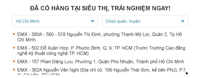 Cách tìm siêu thị trải nghiệm