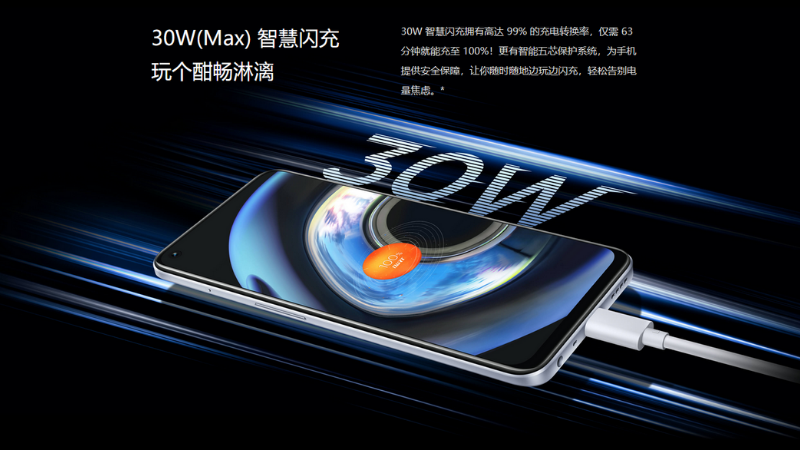 Realme Q3 5G còn được trang bị công nghệ sạc nhanh Dart Charge 30W. (Nguồn: Realme).