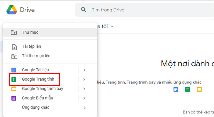 Google Sheet là gì? Cách tạo Google Sheet đơn giản và chi tiết nhất > Bước 2