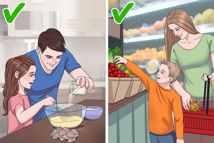 Take your child shopping and involve them in cooking