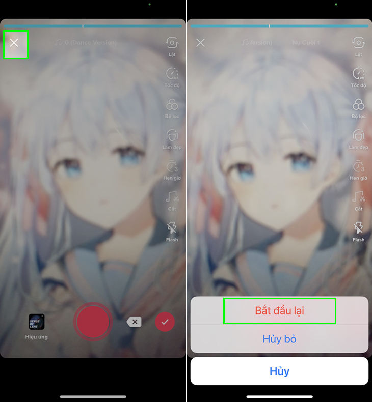 Hướng dẫn cách quay TikTok đẹp, hot trend cho người mới bắt đầu > Xóa đoạn clip