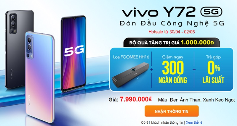 Tư vấn Vivo Y72 5G Tư vấn Vivo Y72 5G