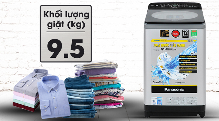 Khối lượng giặt 9.5 kg