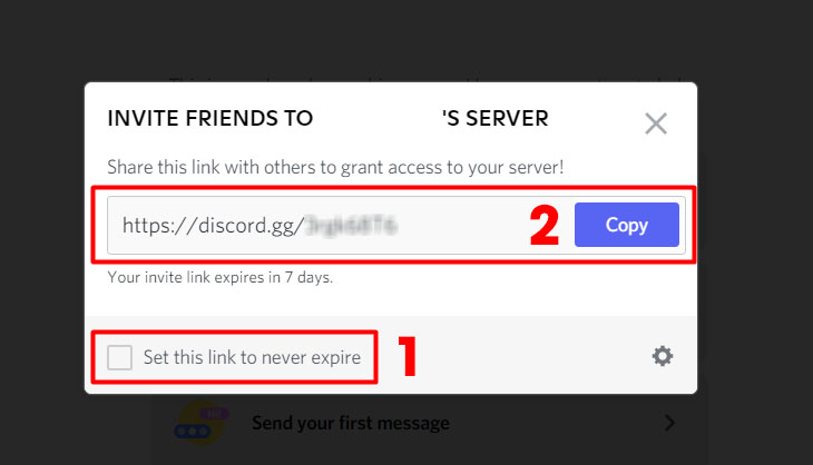 Bạn sẽ nhận được một đường link dành cho server của mình