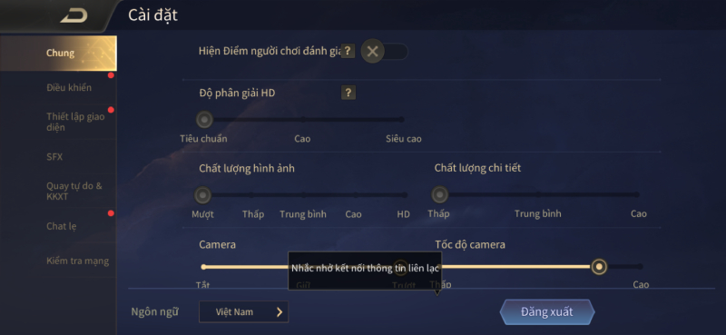 Cấu hình của tựa game Liên Quân Mobile. Cấu hình của tựa game Liên Quân Mobile.