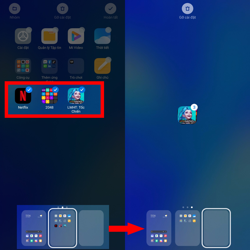 Sắp xếp nhanh màn hình 