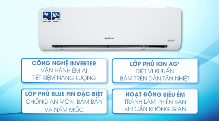 Nên chọn máy lạnh Casper hay Nagakawa? Loại nào sẽ phù hợp với bạn? > Máy lạnh Nagakawa Inverter 2 HP NIS-C18R2H10