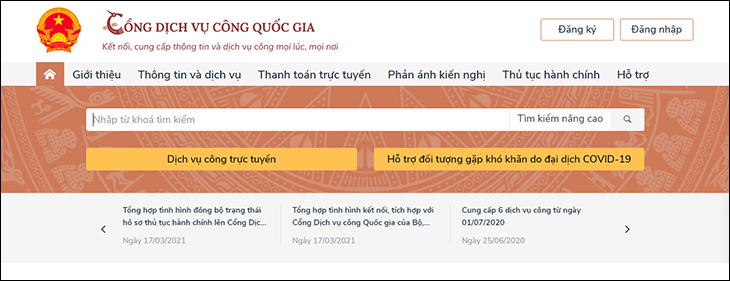 Cổng Dịch vụ công Quốc gia Cổng Dịch vụ công Quốc gia
