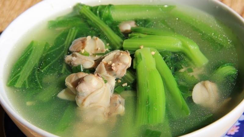 Canh ngao cải xanh 