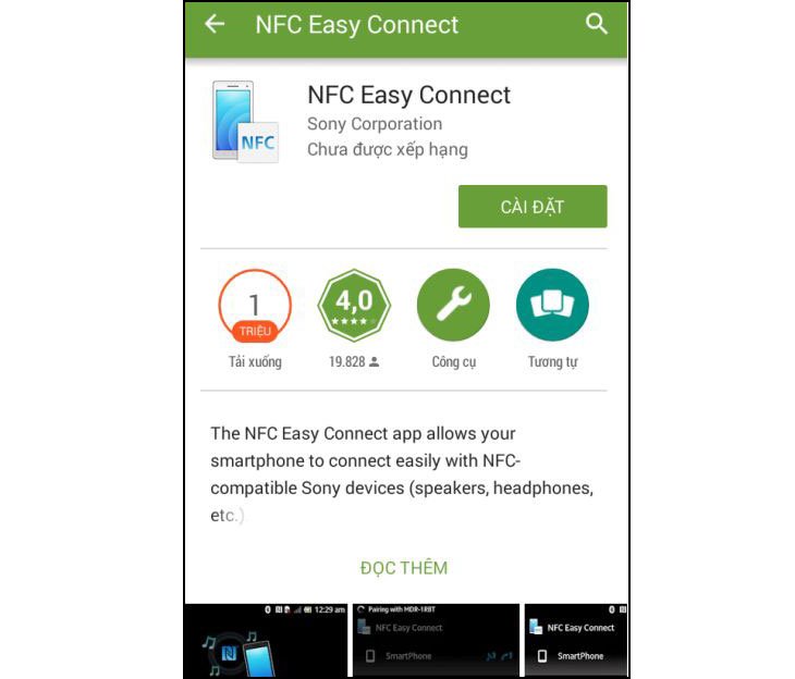 Tải và cài đặt ứng dụng “NFC Easy Connect”