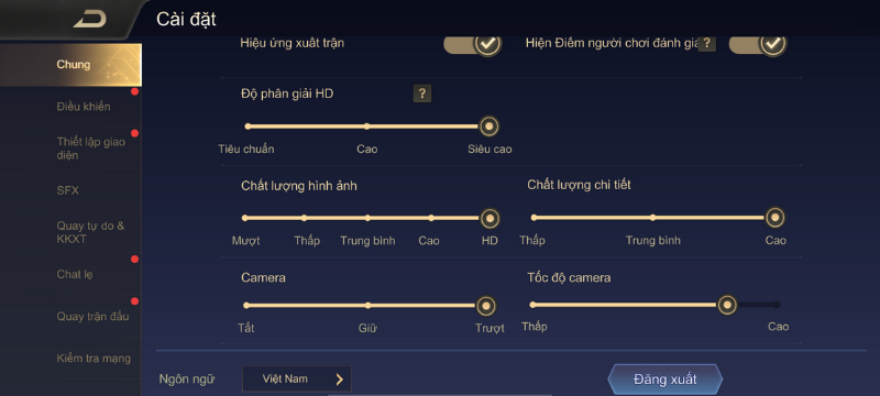 iPhone 12 Pro Max can completely adjust the graphics of Lien Quan Mobile game to the highest level.