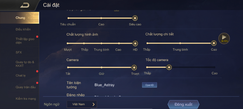 Thiết lập đồ họa trong game Liên Quân Mobile mà iPhone XR có thể tùy chỉnh được. Thiết lập đồ họa trong game Liên Quân Mobile mà iPhone XR có thể tùy chỉnh được.