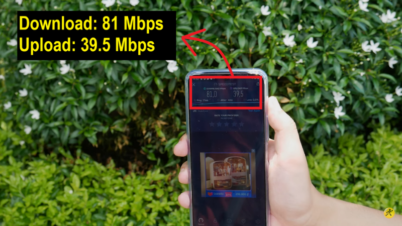 Kết quả đo tốc độ của mạng 4G Viettel trên Vivo Y72 5G. Kết quả đo tốc độ của mạng 4G Viettel trên Vivo Y72 5G.