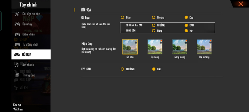 Graphics settings in Free Fire that Realme 8 Pro can adjust. Graphics settings in Free Fire that Realme 8 Pro can adjust.