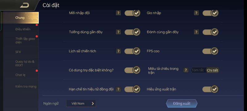 Graphics settings in the game Lien Quan Mobile ... Graphics settings in the game Lien Quan Mobile ...
