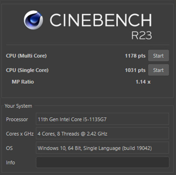 Đo lõi đơn và đa lõi của CPU bằng Cinebench