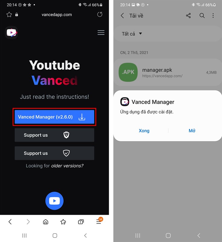 Tải Vanced Manager để trải nghiệm YouTube mà không bị gián đoạn bởi quảng cáo. Với chế độ trình chiếu nền và tùy biến giao diện, bạn sẽ có trải nghiệm xem YouTube trên điện thoại thật sự hoàn hảo.