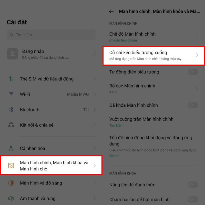Cử chỉ kéo ứng dụng để sử dụng 1 tay Cử chỉ kéo ứng dụng để sử dụng 1 tay