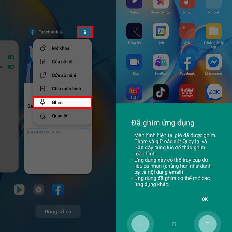 Ghim màn hình Ghim màn hình
