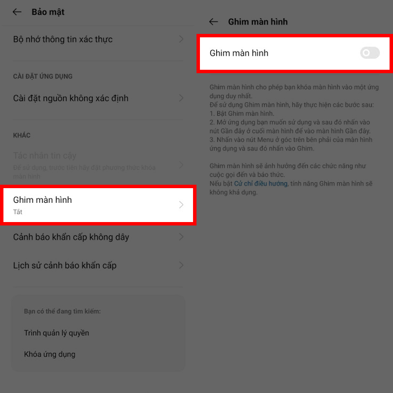 Ghim màn hình Ghim màn hình