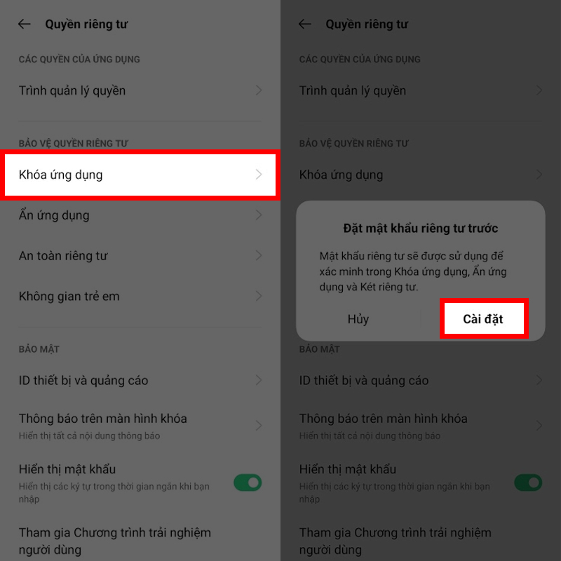 Khóa ứng dụng Khóa ứng dụng