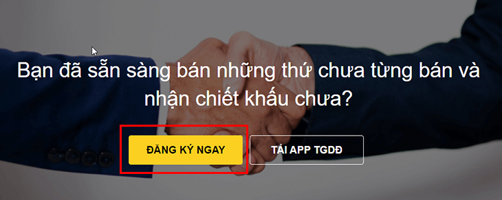 Chọn Đăng ký bán hàng ngay ở cuối trang